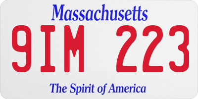 MA license plate 9IM223