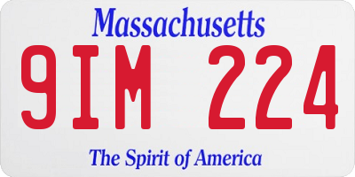 MA license plate 9IM224