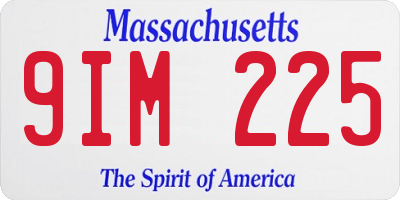 MA license plate 9IM225