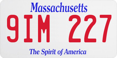MA license plate 9IM227