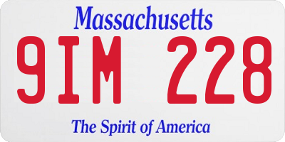 MA license plate 9IM228