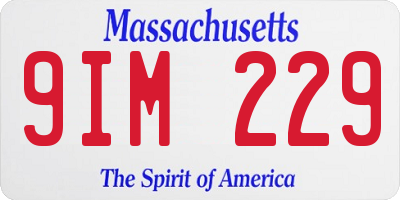 MA license plate 9IM229