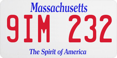 MA license plate 9IM232