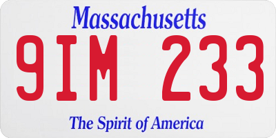 MA license plate 9IM233