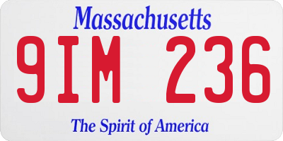 MA license plate 9IM236
