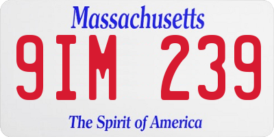 MA license plate 9IM239
