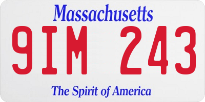 MA license plate 9IM243