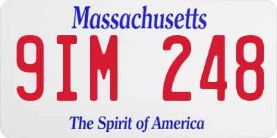 MA license plate 9IM248