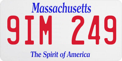 MA license plate 9IM249
