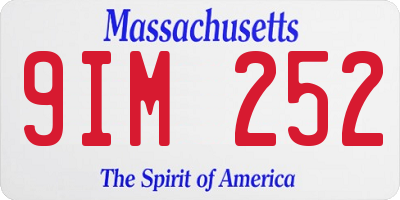 MA license plate 9IM252