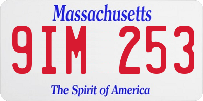 MA license plate 9IM253