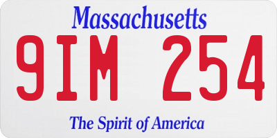 MA license plate 9IM254