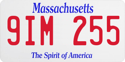 MA license plate 9IM255