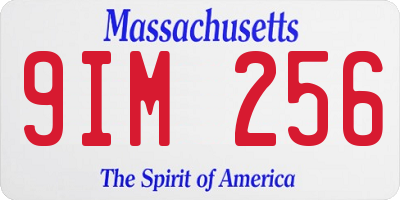 MA license plate 9IM256