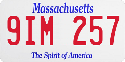 MA license plate 9IM257
