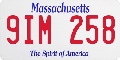 MA license plate 9IM258