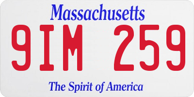 MA license plate 9IM259
