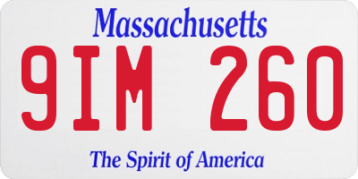 MA license plate 9IM260