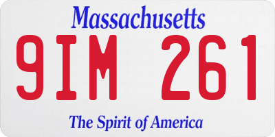 MA license plate 9IM261