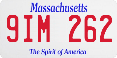 MA license plate 9IM262
