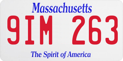 MA license plate 9IM263