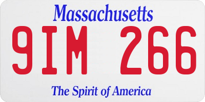 MA license plate 9IM266