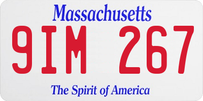 MA license plate 9IM267