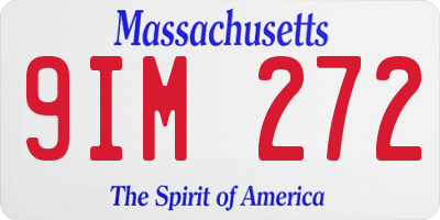 MA license plate 9IM272