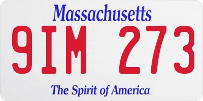 MA license plate 9IM273