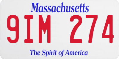 MA license plate 9IM274