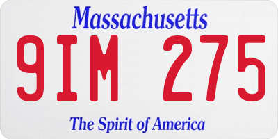 MA license plate 9IM275