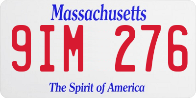 MA license plate 9IM276
