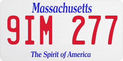 MA license plate 9IM277