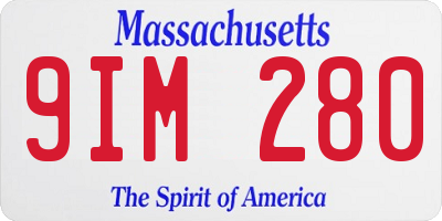 MA license plate 9IM280