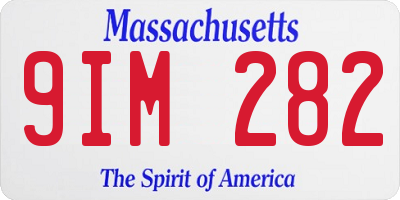 MA license plate 9IM282