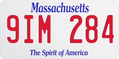 MA license plate 9IM284