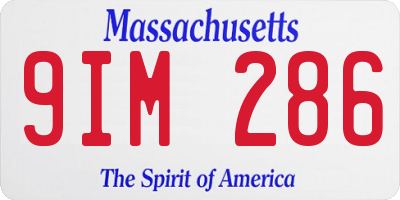 MA license plate 9IM286
