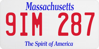 MA license plate 9IM287