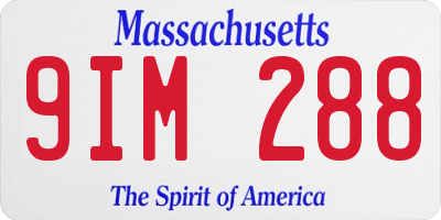 MA license plate 9IM288