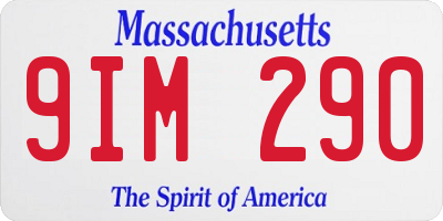 MA license plate 9IM290