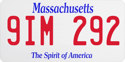 MA license plate 9IM292