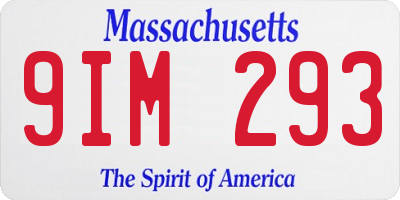 MA license plate 9IM293