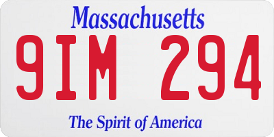 MA license plate 9IM294