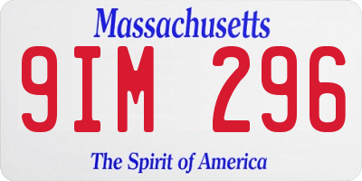 MA license plate 9IM296