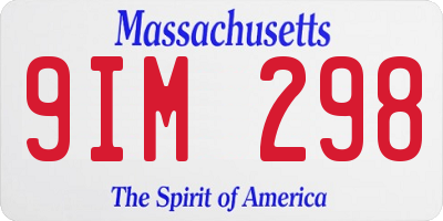 MA license plate 9IM298