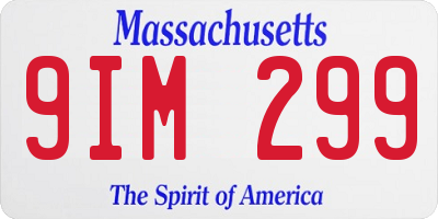 MA license plate 9IM299