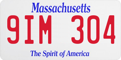 MA license plate 9IM304