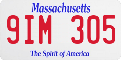 MA license plate 9IM305