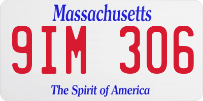 MA license plate 9IM306