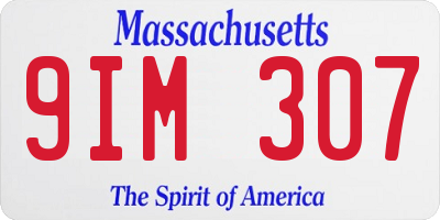 MA license plate 9IM307